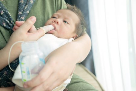 finger feeding baby